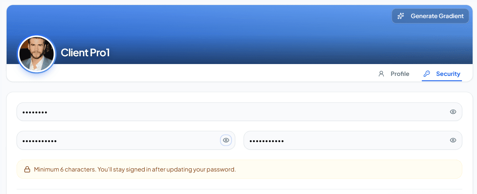 Client Change Password