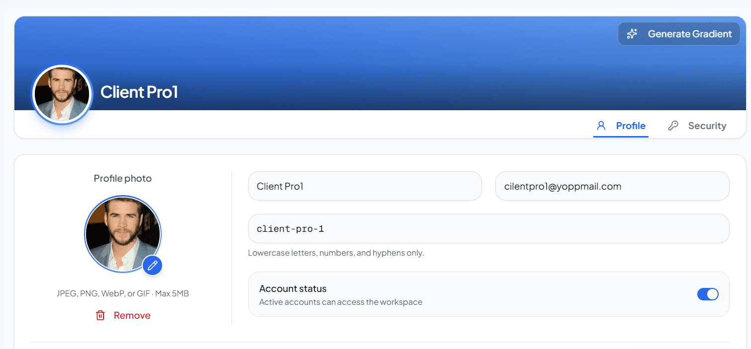 Client Profile Update